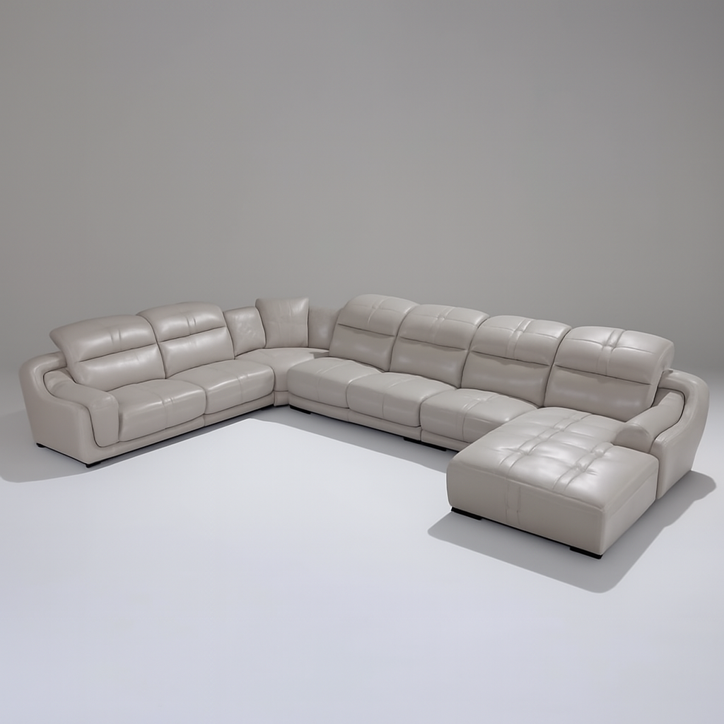 Piero Leather Uppers Modular Sofa