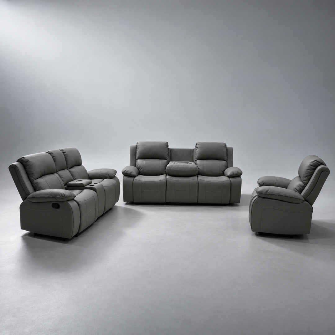 Venice MK2 Leather Uppers Motion Sofa Set