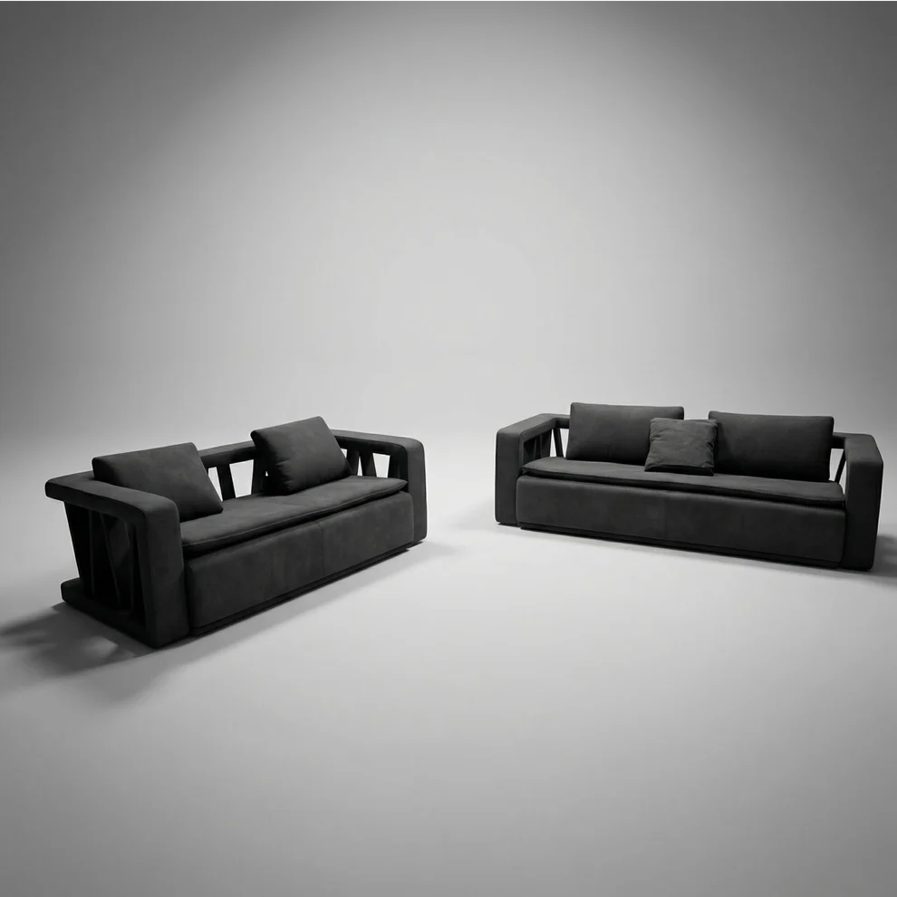 Venanzio Full Leather Sofa Set