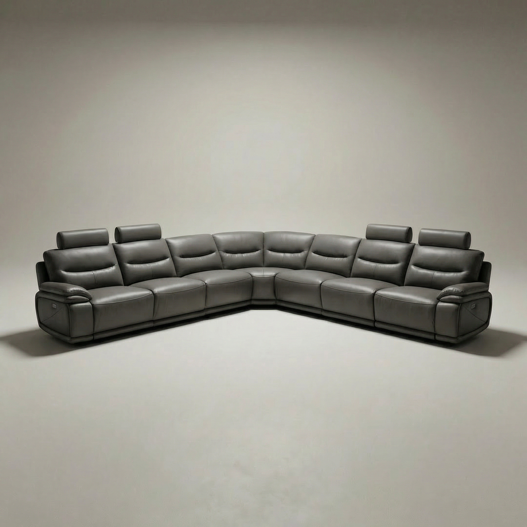 Falcone Full Leather Corner Motion Sofa
