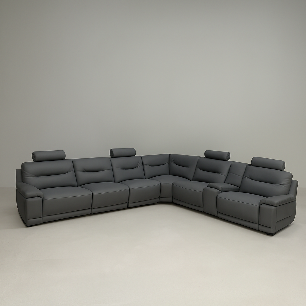Belmont Full Leather Corner Motion Sofa Set
