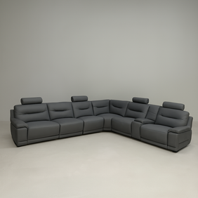 Belmont Full Leather Corner Motion Sofa Set
