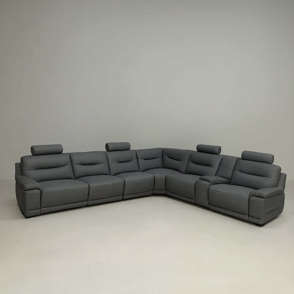 Belmont Full Leather Corner Motion Sofa Set