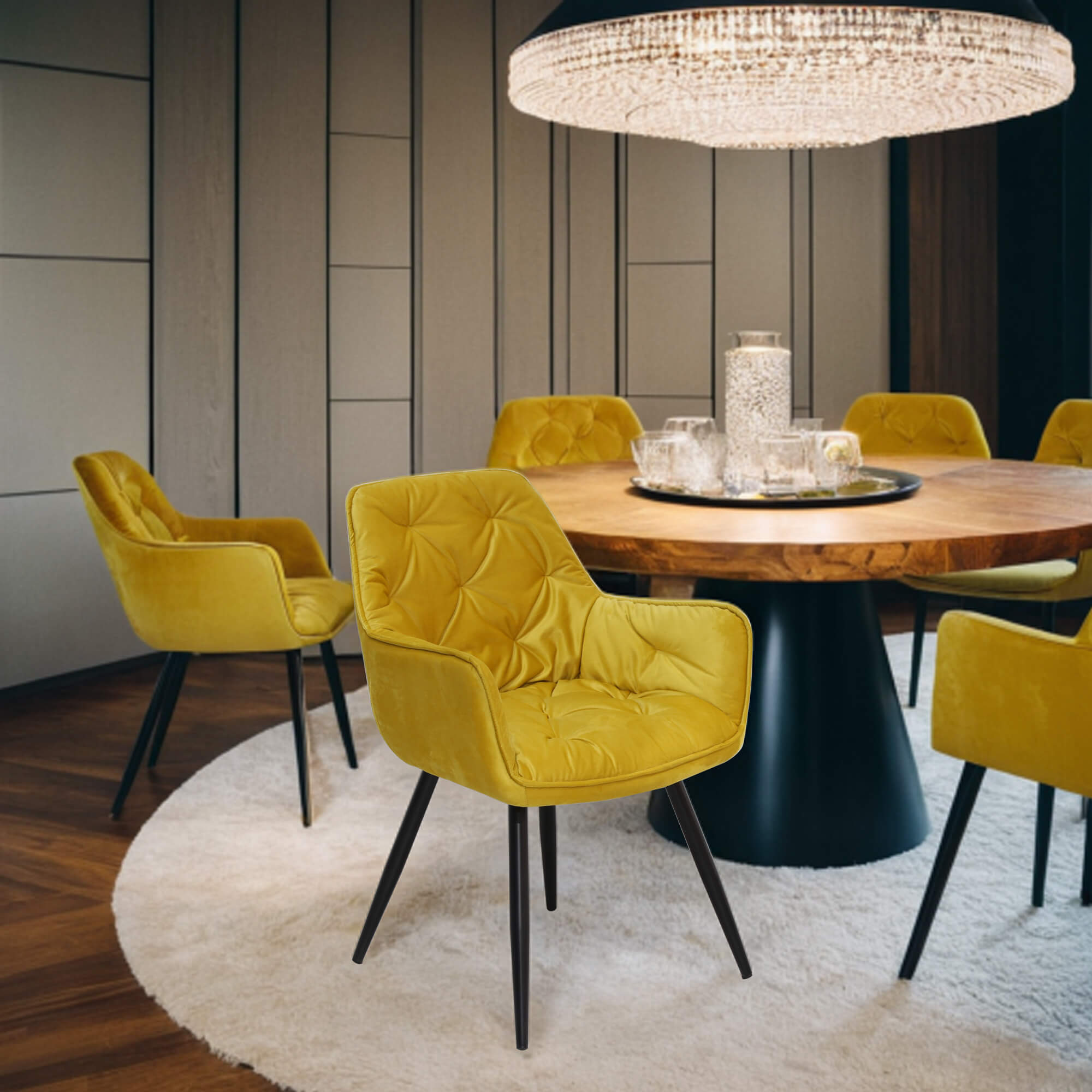 Delfino Dining Chair - Mustard