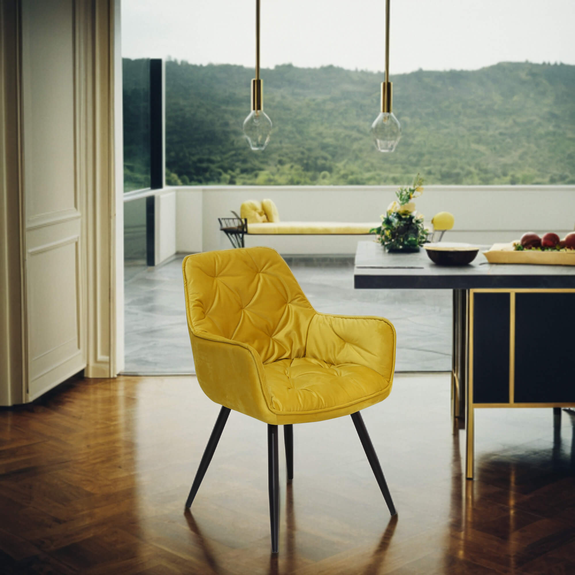 Delfino Dining Chair - Mustard