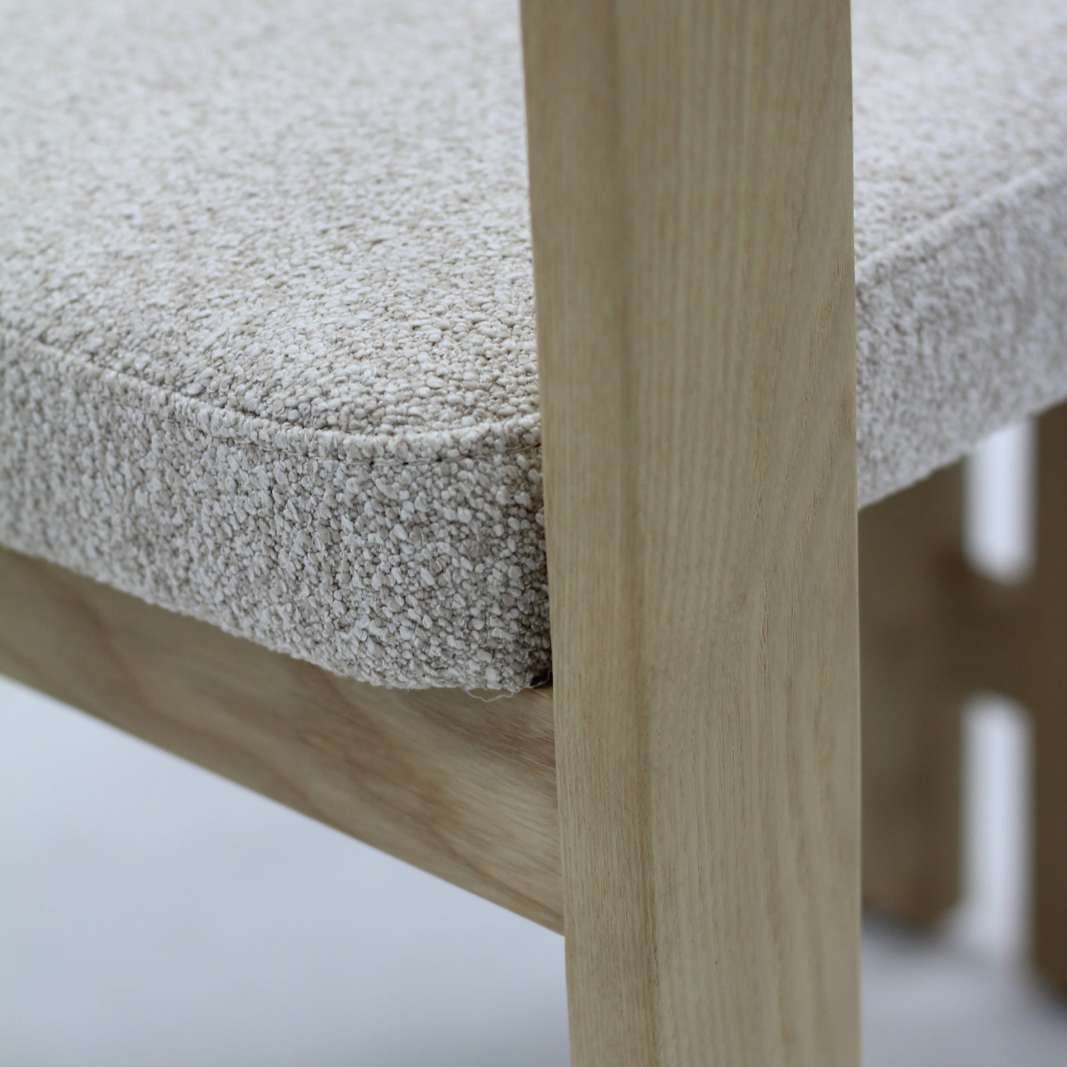 Venezia Boucle Dining Chair Oak Finish