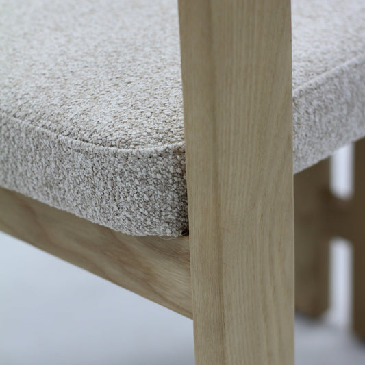 Venezia Boucle Dining Chair Oak Finish