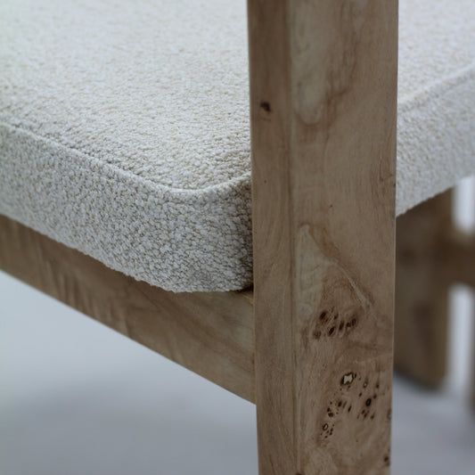 Venezia Boucle Dining Chair Veneer Finish