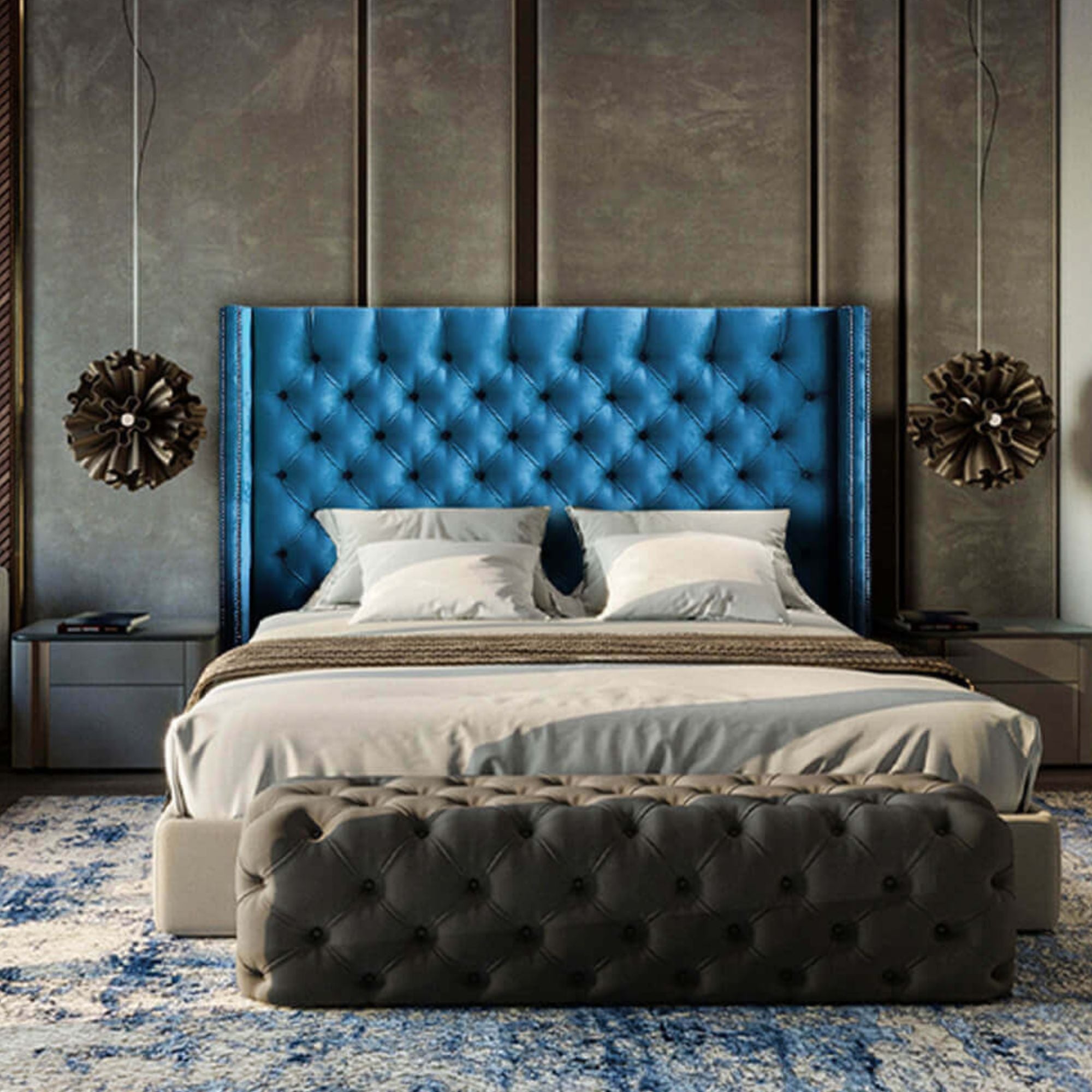 Diamond Button Headboard King