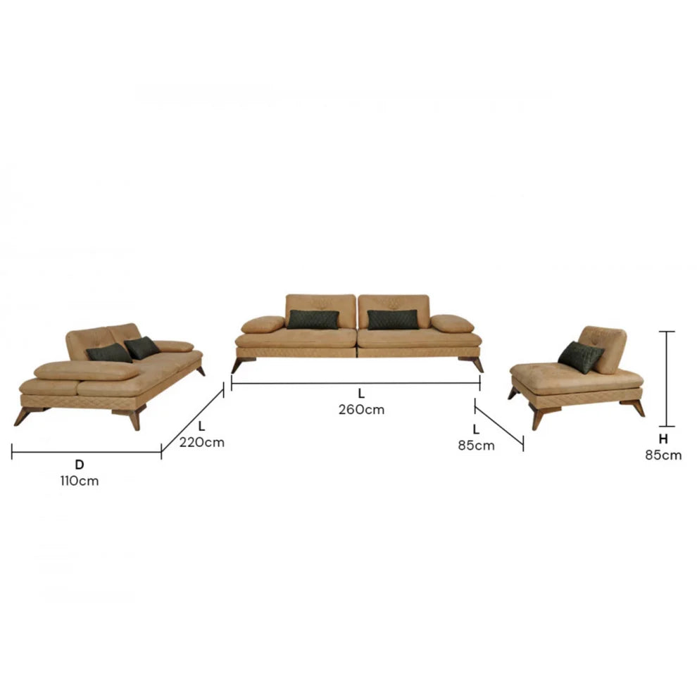 Quatro Nubuck Sofa Set