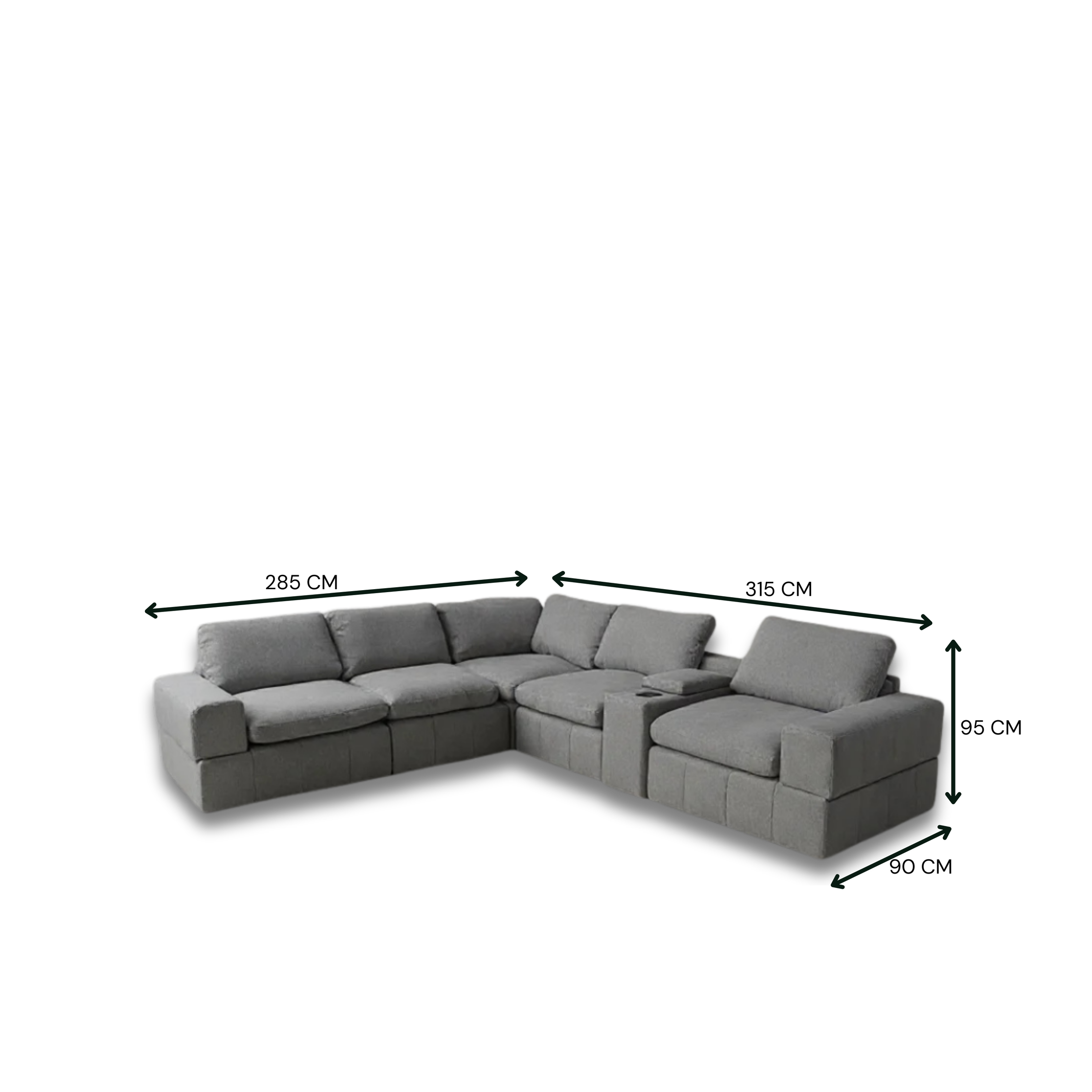 Gaston Fabric Corner Sofa Set