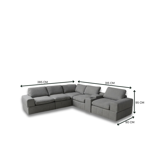 Gaston Fabric Corner Sofa Set