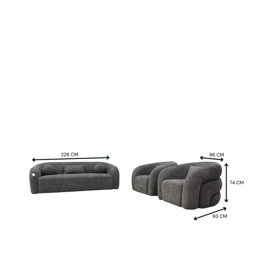 Beluga Fabric Sofa Set