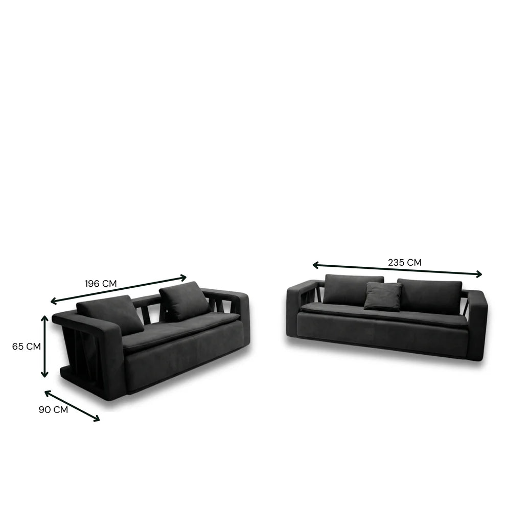 Venanzio Full Leather Sofa Set