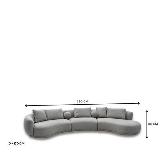 Zagallo Fabric Curved Sofa Set