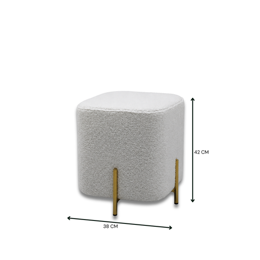 Calvin Ottoman Plain White