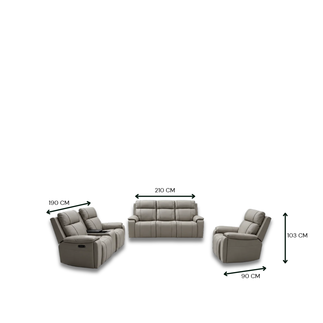 Scudetto Leather Uppers Motion Sofa Set