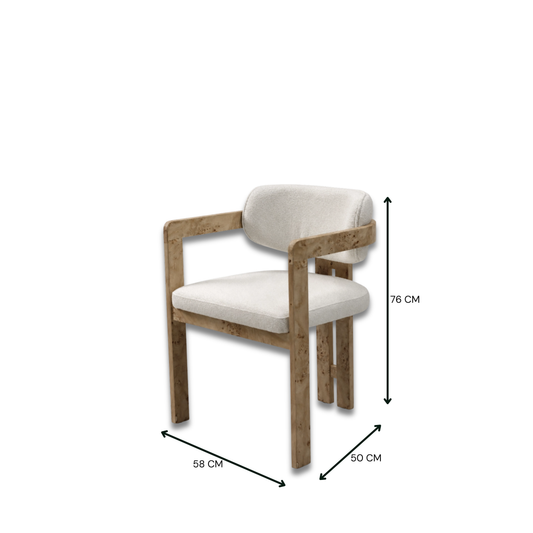 Venezia Boucle Dining Chair Veneer Finish