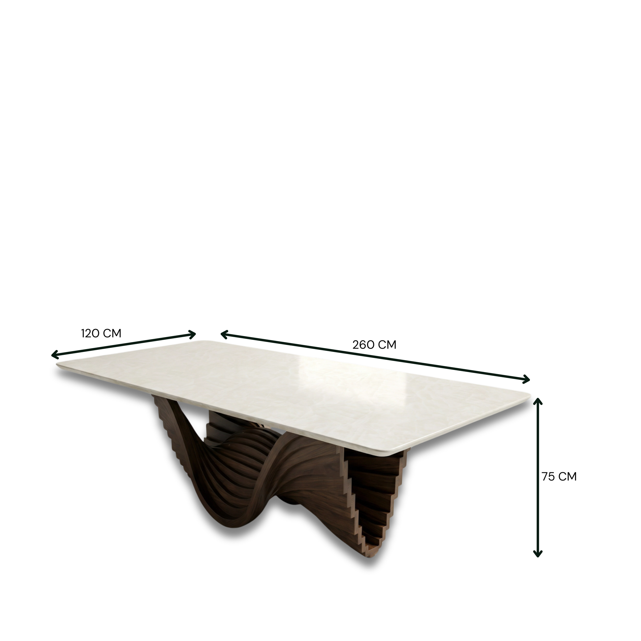 Linton Dining Table Wooden Base With Marble Top