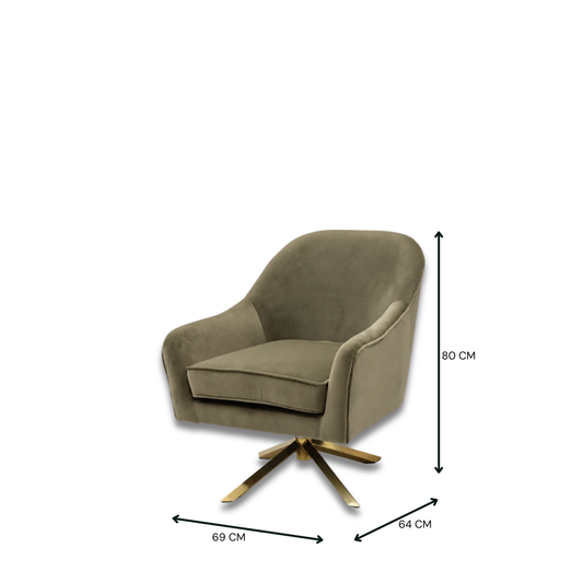 Axis Velvet Swivel Chair