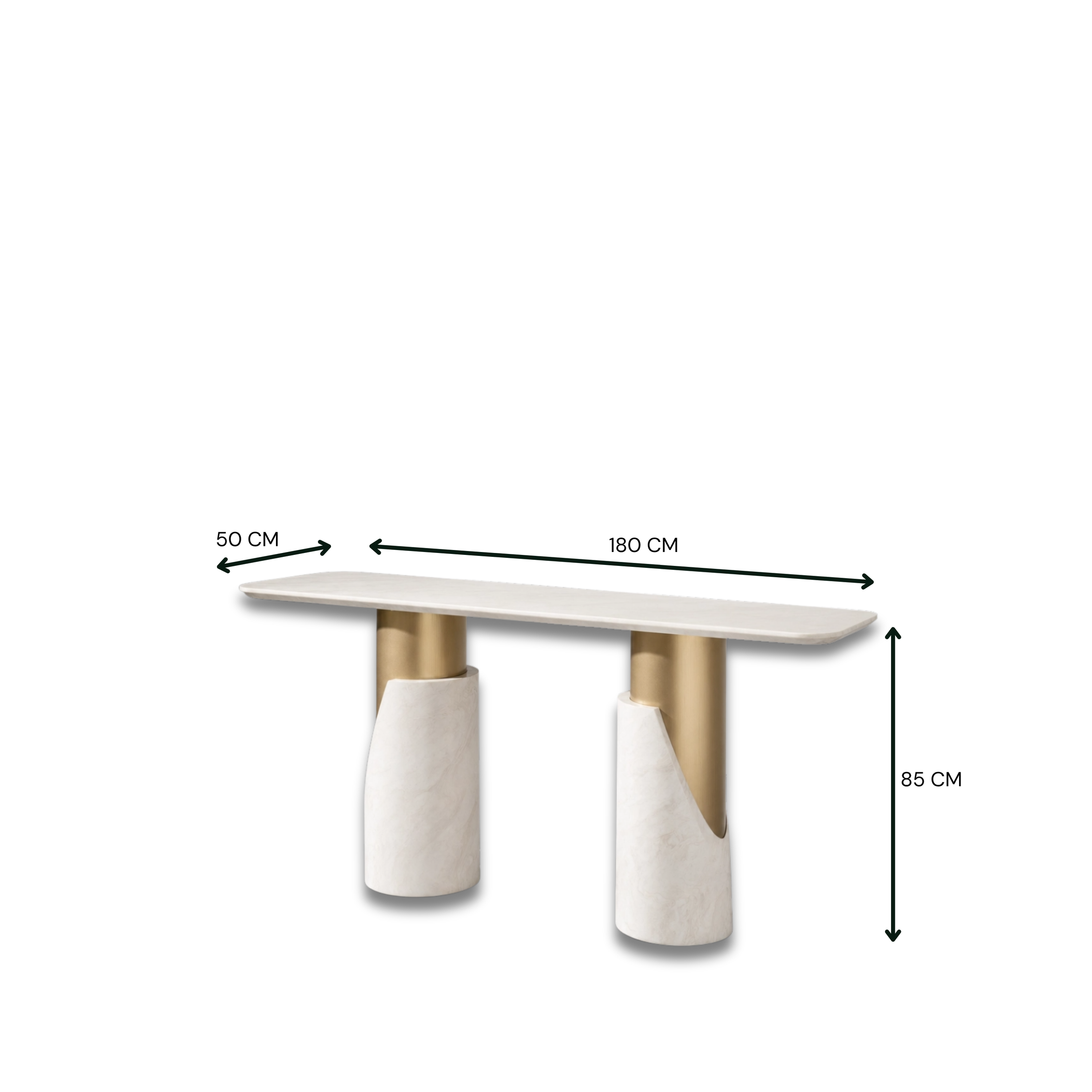Cyprus Console Milk White Marble With Gold