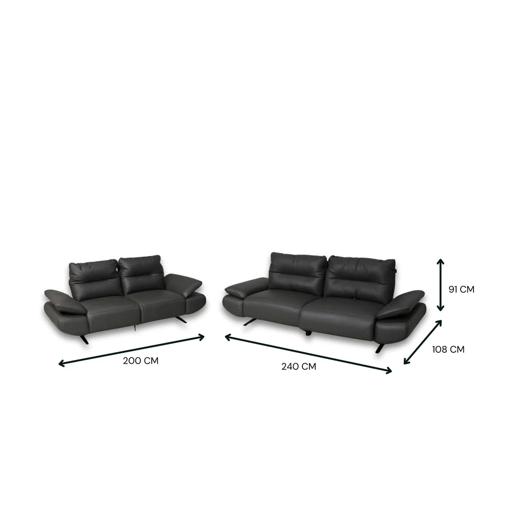 Novella Full Leather Electric Motion Sofa Set