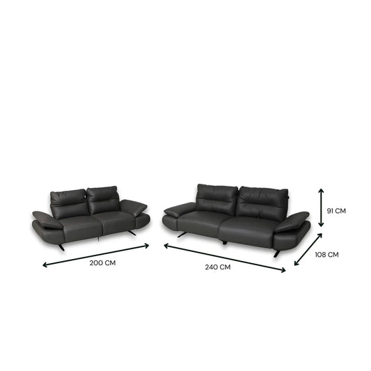 Novella Full Leather Electric Motion Sofa Set