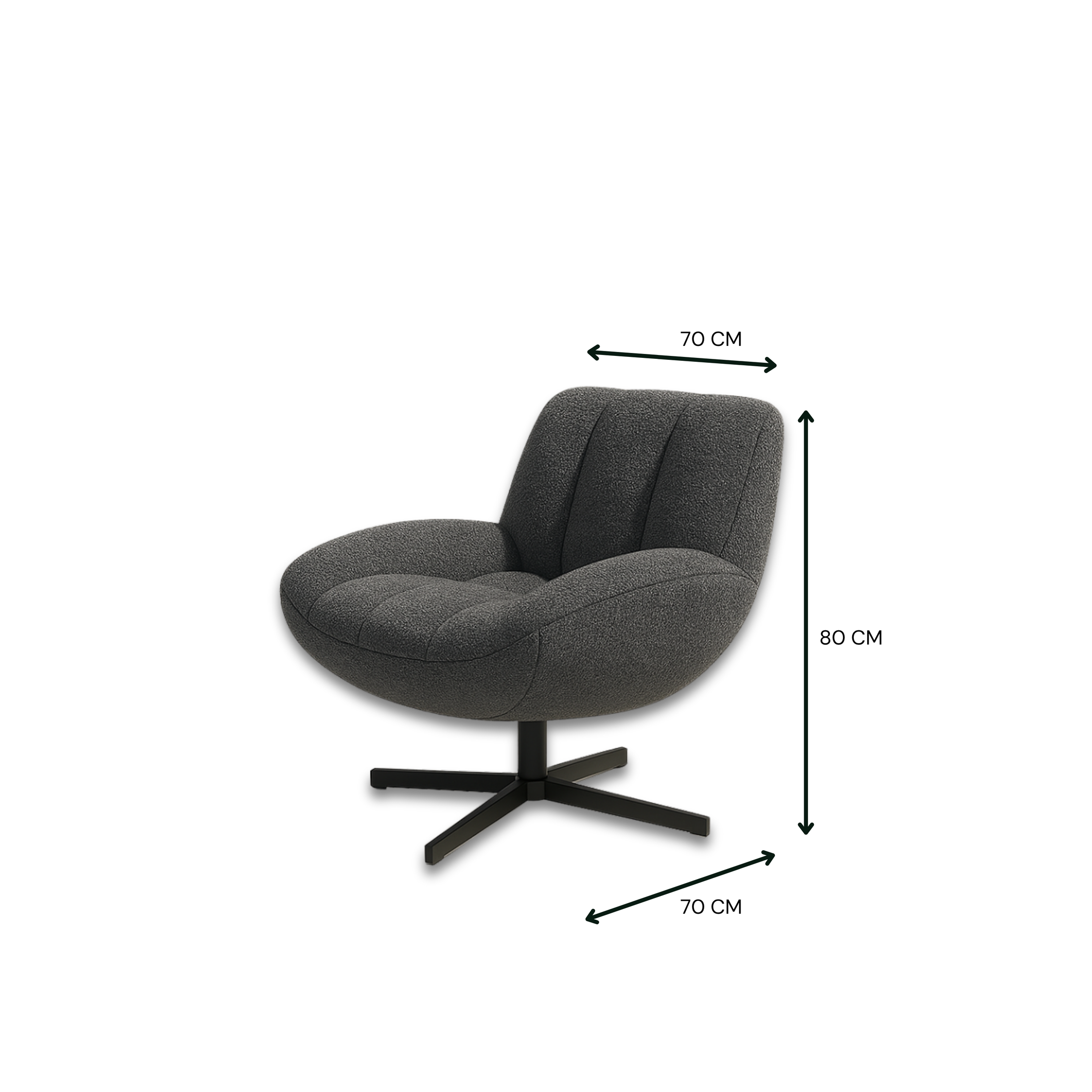 Juno Boucle Swivel Chair