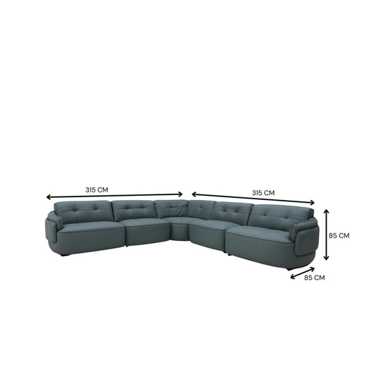 Lago Full Leather Modular Sofa Set