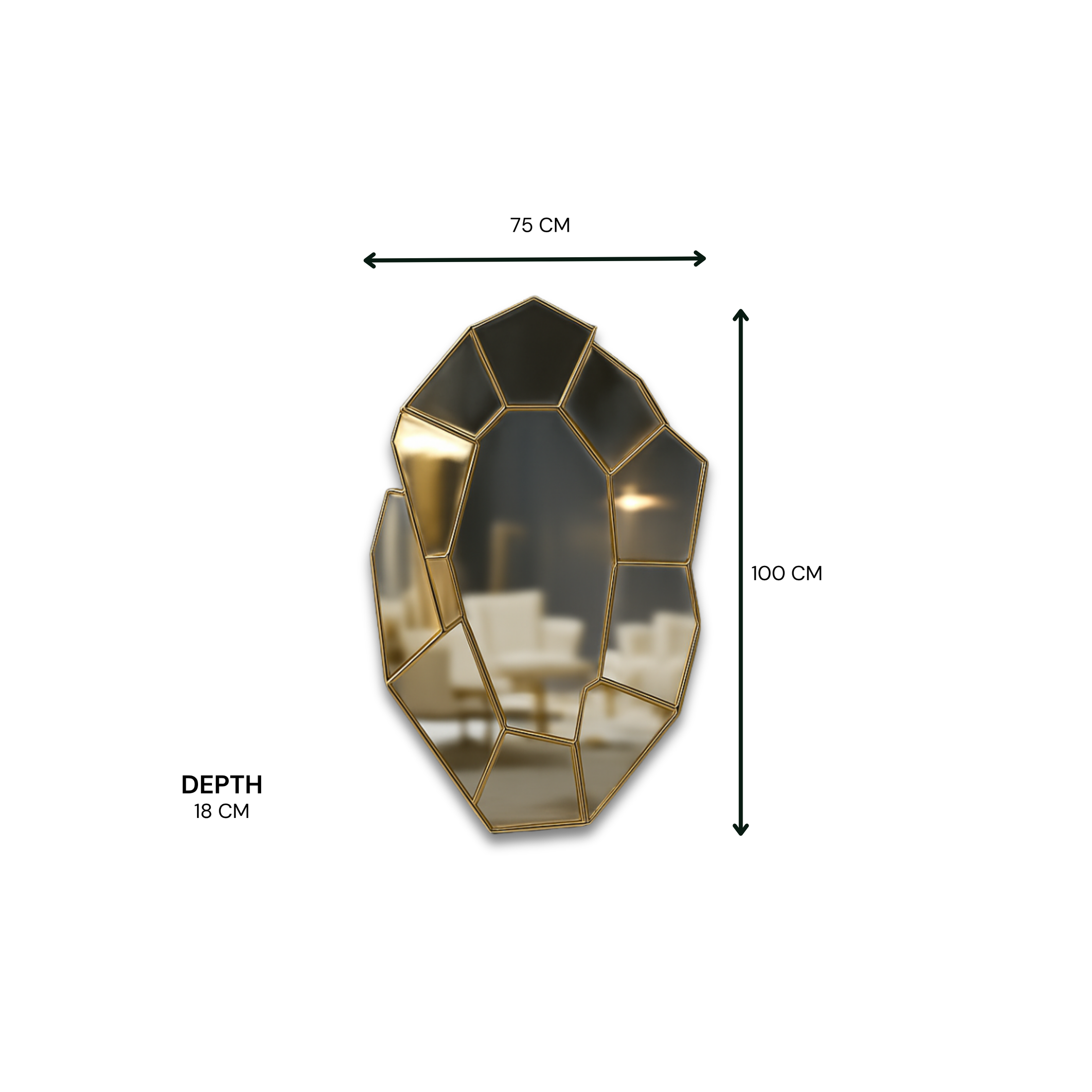 Pete Shiny Gold Champagne Mirror 75*100*18  48-22