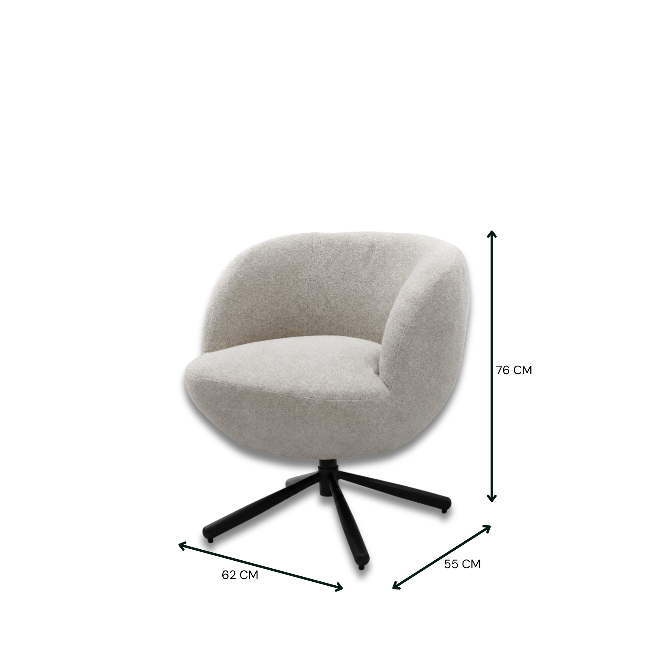 Soiree Fabric Swivel Chair
