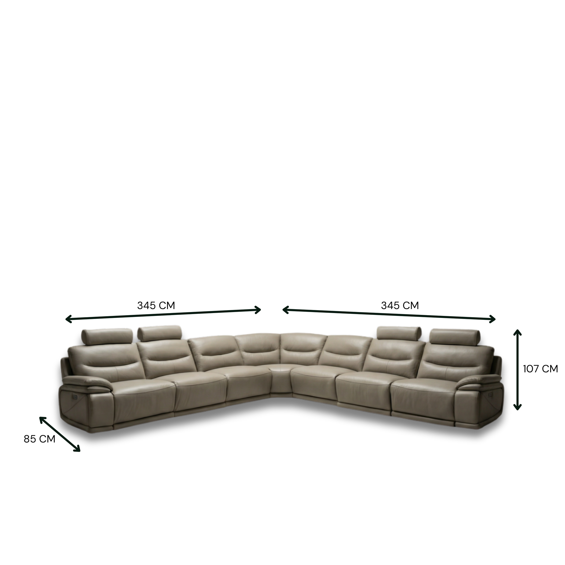 Falcone Full Leather Corner Motion Sofa