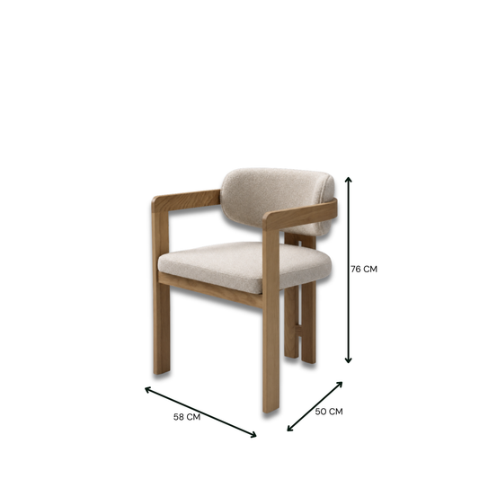 Venezia Boucle Dining Chair Oak Finish
