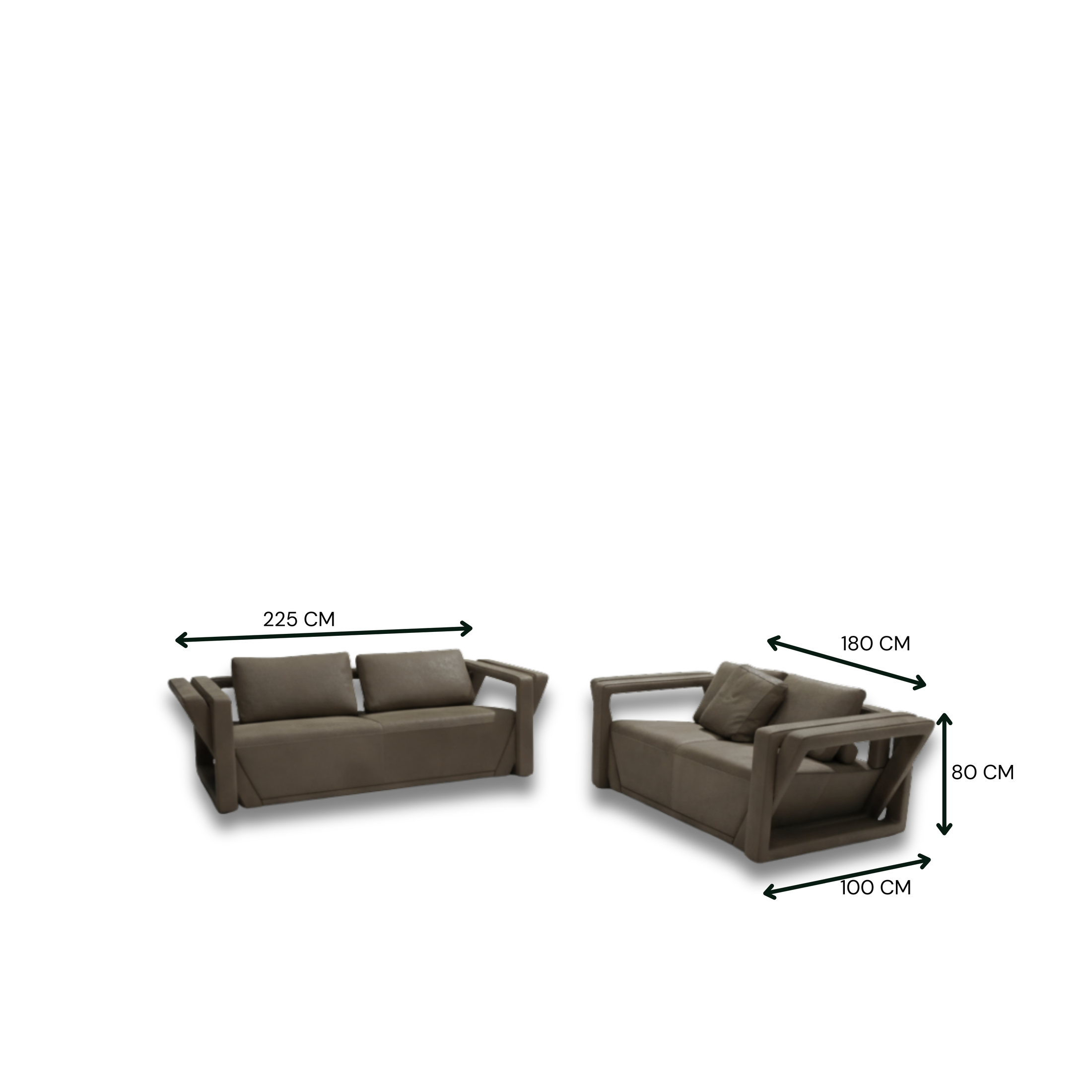Dita Incro Full Leather Sofa Set