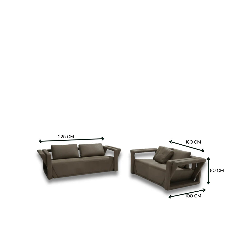 Dita Incro Full Leather Sofa Set