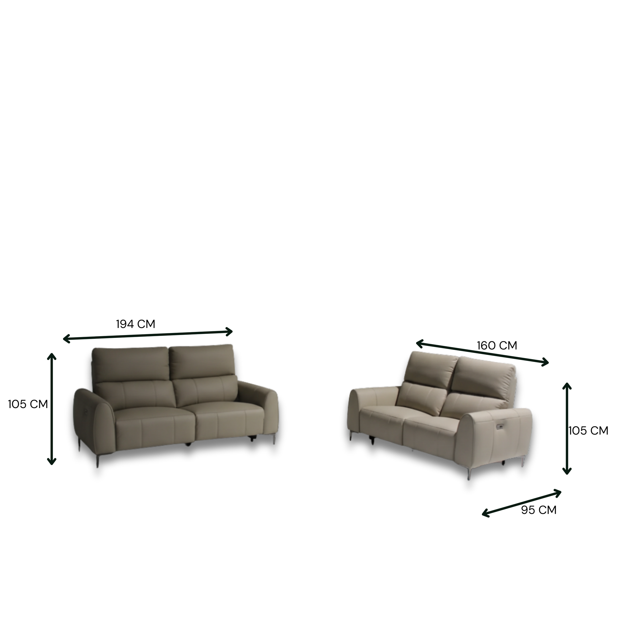 Juliana Full Leather Motion Sofa Set