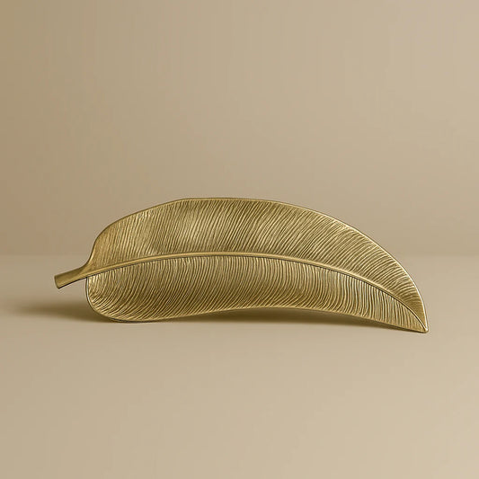 Leaf Dish Lrg Gold Al-24364C