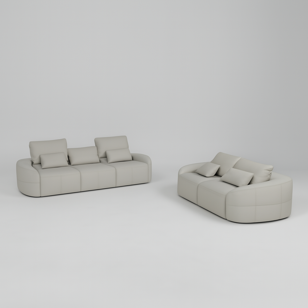 Madeira Full Leather Sofa Set