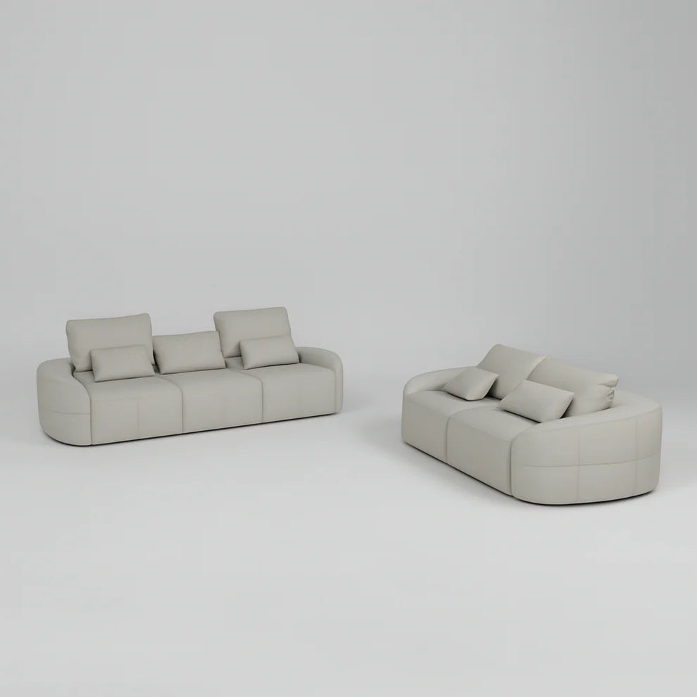 Madeira Full Leather Sofa Set