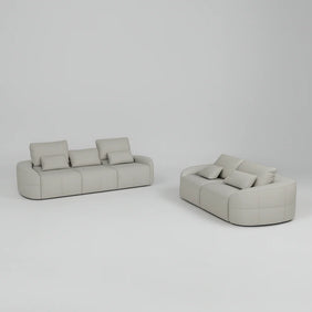 Madeira Full Leather Sofa Set