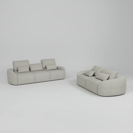 Madeira Full Leather Sofa Set