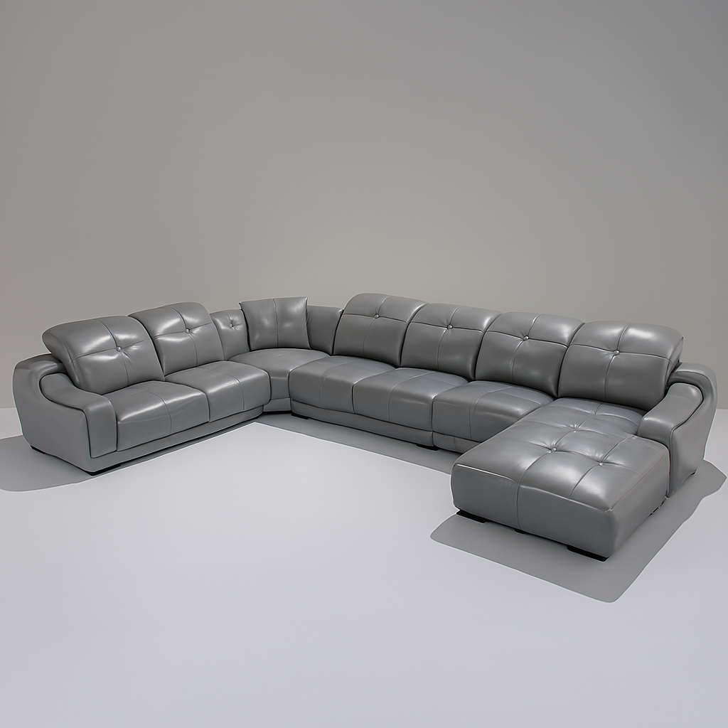 Piero Leather Uppers Modular Sofa