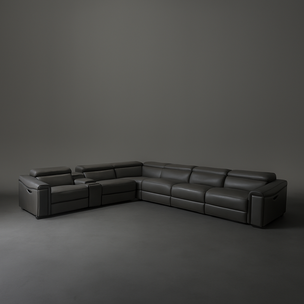 Raddison Leather Uppers Corner Motion Sofa Set