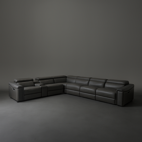 Raddison Leather Uppers Corner Motion Sofa Set