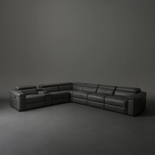 Raddison Leather Uppers Corner Motion Sofa Set