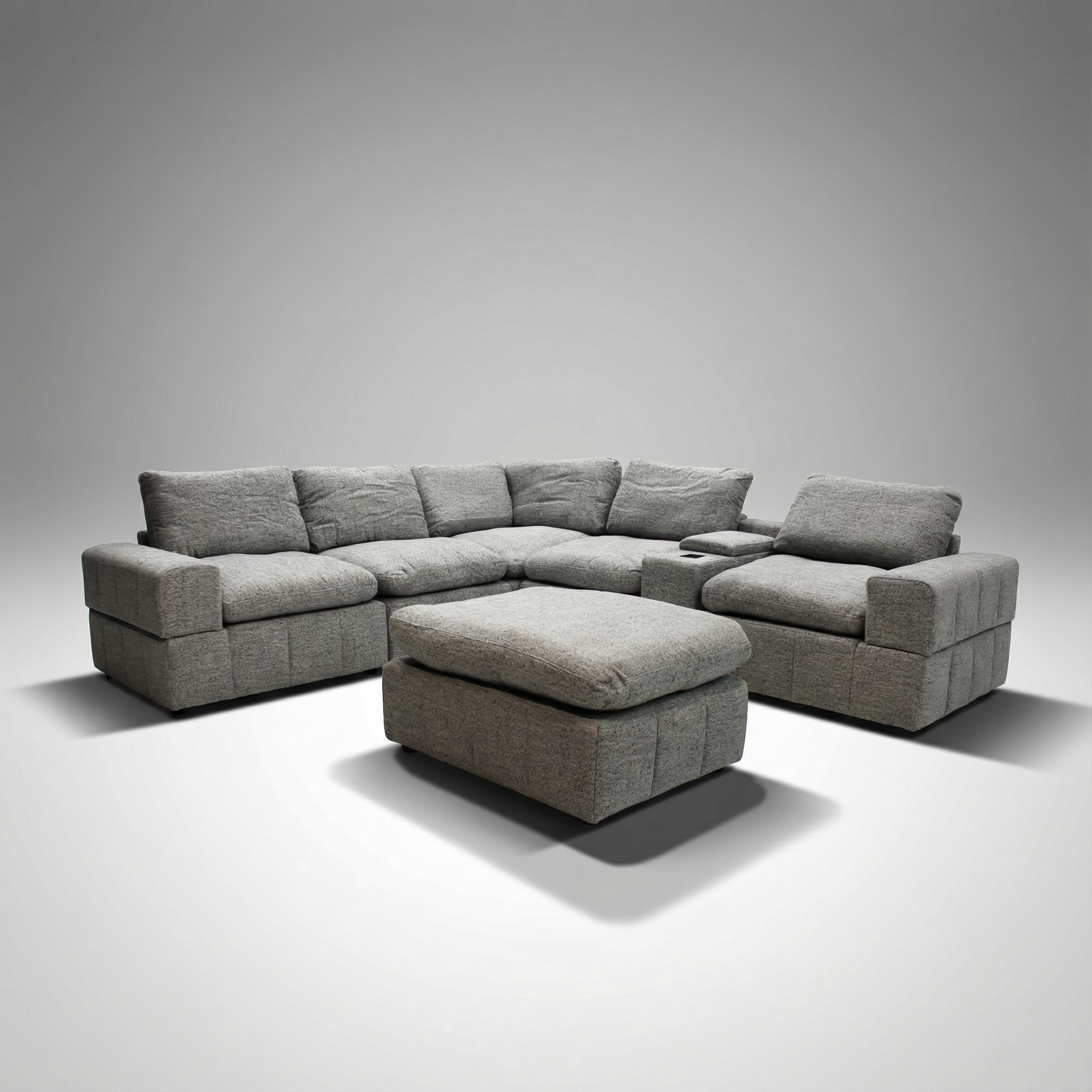 Gaston Fabric Modular Sofa With Ottoman