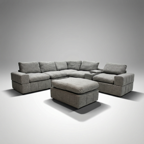 Gaston Fabric Modular Sofa With Ottoman