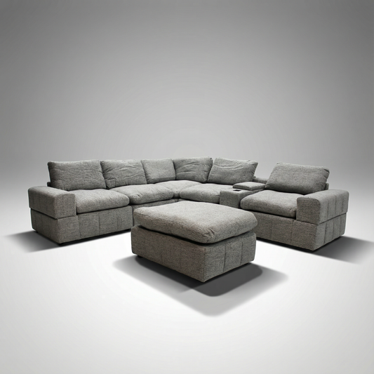 Gaston Fabric Modular Sofa With Ottoman
