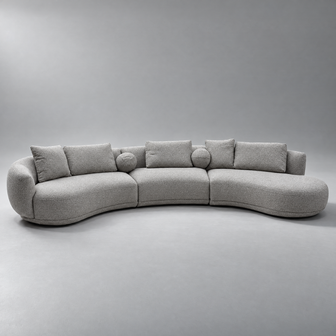 Zagallo Fabric Curved Sofa Set