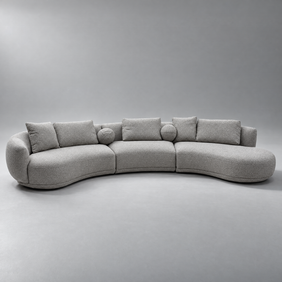 Zagallo Fabric Curved Sofa Set